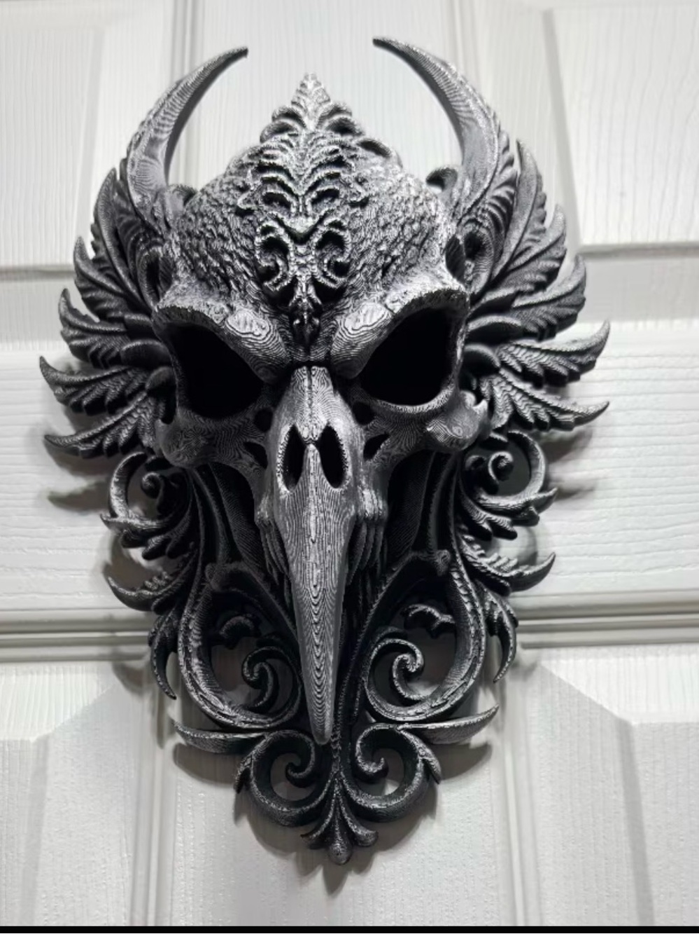 Gothic Raven Skull Wall Art 3D printed NEW Horror Decor Animals Home Anime Gift